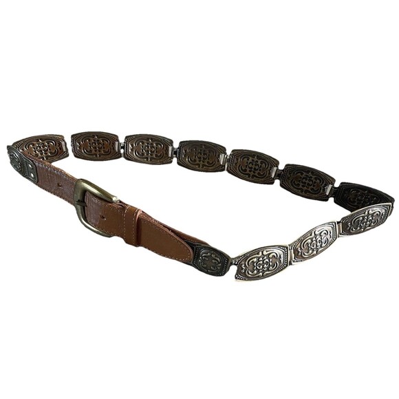 Vintage Women’s Western Small Concho Link Belt~Gold Metal~Southwestern Cowgirl main image 15